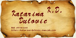 Katarina Dulović vizit kartica